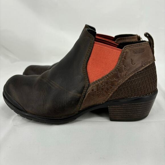 Keen Morrison Chelsea Ankle Boots Womens Size 6.5 Cascade Brown Leather Bootie - Picture 4 of 10